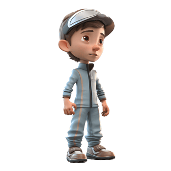 Friendly 3D Standing Driver for Airport or Travel Agency Related Concepts PNG Transparent Background