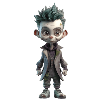 Creative 3D Joker Boy Great For Art or Creativity Inspired Projects PNG Transparent Background