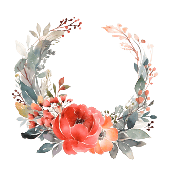 Bold watercolor floral frame with deep purple blooms PNG Transparent Background