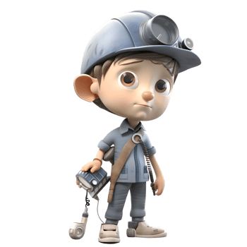 Technical 3D Engineer with 3D Printer Great for Rapid Prototyping or Additive Manufacturing Designs PNG Transparent Background