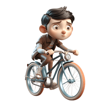 Serious 3D Cyclist Ideal for Safety or Gear Related Designs PNG Transparent Background