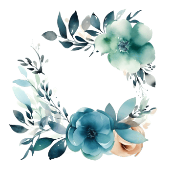 Watercolor Floral Frame with Roses and Greenery. Perfect for Bridal Brunch Invitations. PNG Transparent Background