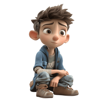 Fashionable 3D Boy with Backpack Ideal for Back to School or Student Designs PNG Transparent Background
