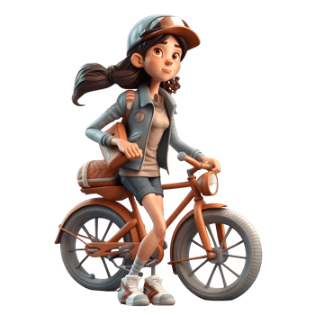 Playful and Adventurous Cyclist Women Active and Spirited Models for Outdoor Lifestyle Media PNG Transparent Background