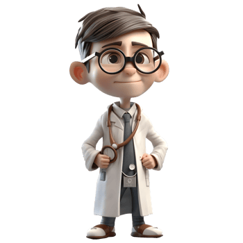 Elegant 3D Doctor with Briefcase Ideal for Medical Consultation or Home Visit Services PNG Transparent Background
