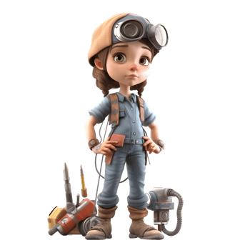 Adaptable and Versatile 3D Engineer Women Flexible and Multifaceted Models for Engineering Consultancy Projects PNG Transparent Background