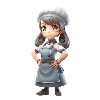 Creative and Innovative Chef Women Imaginative and Dynamic Characters for Culinary Industry Projects PNG Transparent Background