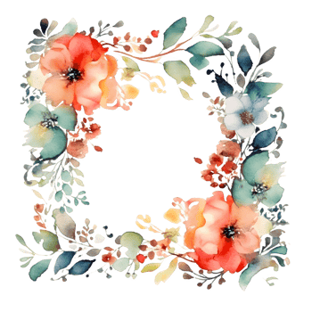 Delicate botanical border with white flowers and greenery PNG Transparent Background