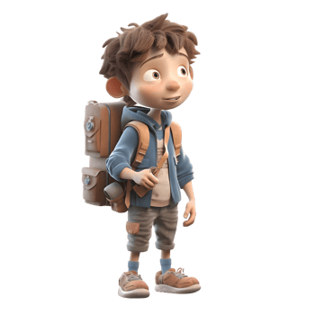 Kids with Cameras Exploring the World PNG Transparent Background