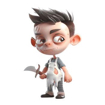 Cheerful 3D Butcher with Thumbs Up Ideal for Positive or Friendly Concepts PNG Transparent Background