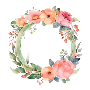 Vintage Floral Border with Roses and Leaves. Perfect for Anniversary Invitations and Cards. PNG Transparent Background