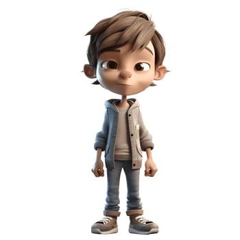 Hardworking 3D Student boy with hammer on white background PNG Transparent Background