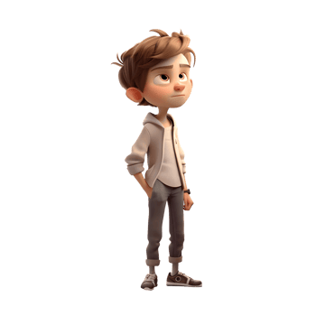 Adorable 3D Fashion Boy with Bowtie Great for Formal or Special Occasion Designs PNG Transparent Background