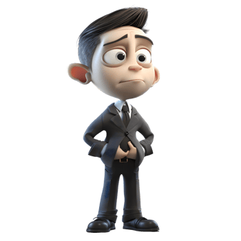 Confident 3D Businessman with Tie Ideal for Professional or Executive Portrayal PNG Transparent Background