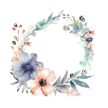 Delicate botanical border with white flowers and greenery PNG Transparent Background