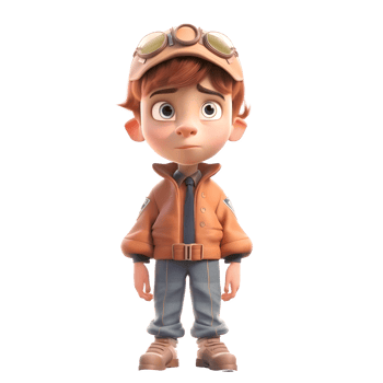 Aviation Adventure Kids Pretending to be Pilots on a Blank White Background PNG Transparent Background