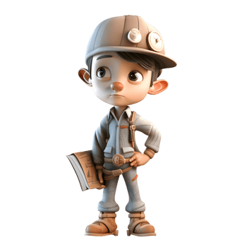 Focused 3D Engineer with Laser Cutter Ideal for Prototyping or Industrial Design Concepts PNG Transparent Background