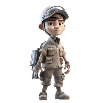 Armed and Ready 3D Render of Army Man in Uniform on White Background PNG Transparent Background
