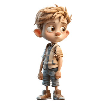 Ambitious 3D Student boy with diploma on white background PNG Transparent Background