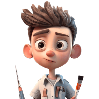 Energetic 3d Boy Running on White PNG Transparent Background