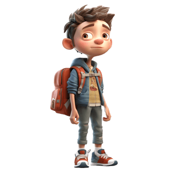 Disciplined 3D Student boy with stopwatch on white background PNG Transparent Background
