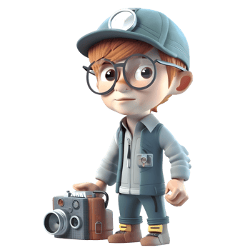 Inquisitive Kids Learning Photography PNG Transparent Background