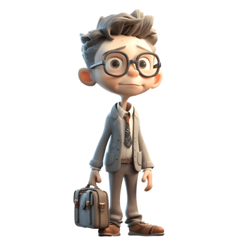 Cheerful 3D Businessman Holding Bag for Positive Concepts PNG Transparent Background