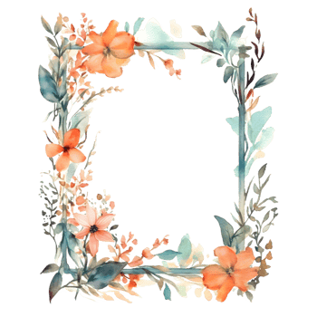 Rustic botanical frame with wildflowers and foliage PNG Transparent Background