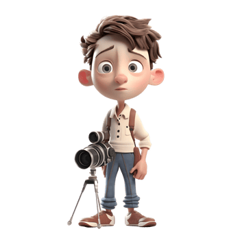 Kids with Cameras Capturing Joyful Moments PNG Transparent Background