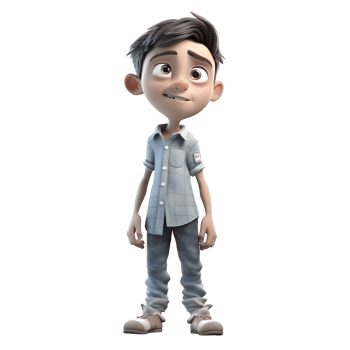 Hardworking 3D Student boy with textbook on white background PNG Transparent Background