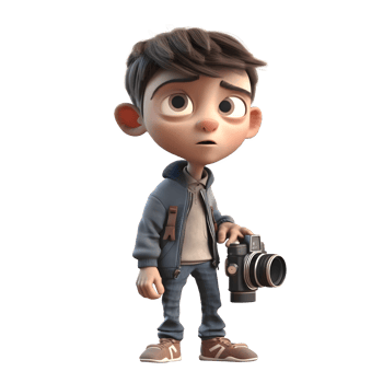 Kids with Different Cameras Shooting Pictures PNG Transparent Background