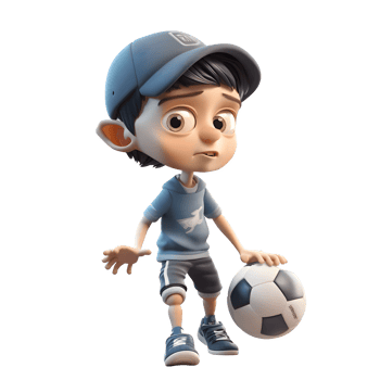 Kids Being Active Playing Soccer Sports on White Background PNG Transparent Background