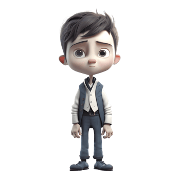 Edgy 3D Fashion Boy with Leather Jacket Ideal for Rock or Punk Styles PNG Transparent Background