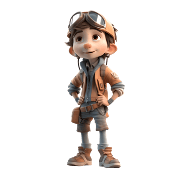 Flight of Fancy Kids Acting as Pilots on a Blank White Background PNG Transparent Background
