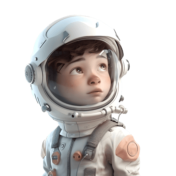 The Final Frontier 3D Render of Astronaut on White Background PNG Transparent Background