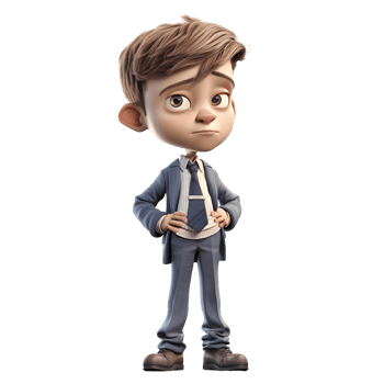 Positive 3D Businessman with Open Arms Ideal for Welcoming or Inclusive Concepts PNG Transparent Background