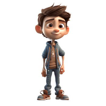 Charming 3D Fashion Boy with Bowler Hat Perfect for Retro or Nostalgic Concepts PNG Transparent Background