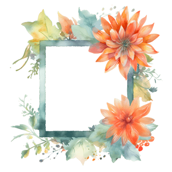Vintage floral frame design with roses, peonies, and delicate leaves PNG Transparent Background