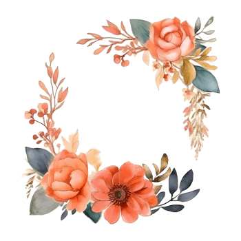 Soft watercolor floral wreath with pastel pink and blue blooms PNG Transparent Background