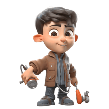Innovative 3D Engineer with Robotics Parts Ideal for Robotics or Automation Related Concepts PNG Transparent Background