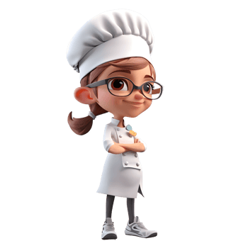 Cute Chef Women with Flair Bold and Creative Models for Food and Hospitality Media and Promotions PNG Transparent Background