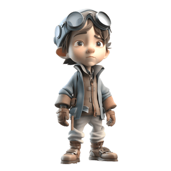 The Joy of Flight Children Acting as Pilots on a White Backdrop PNG Transparent Background