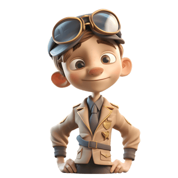 Young Pilots at Work Kids Playing Airline Professional on a White Background PNG Transparent Background