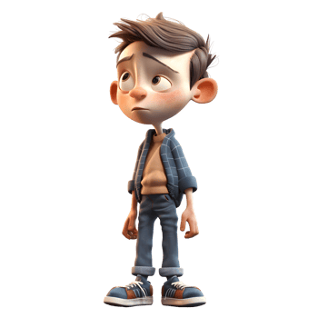 Dapper 3D Fashion Boy with Fedora Perfect for Sophisticated or Business Attire Designs PNG Transparent Background