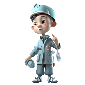 Friendly 3D Dentist with Tooth Model Great for Dental Education or Training Materials PNG Transparent Background