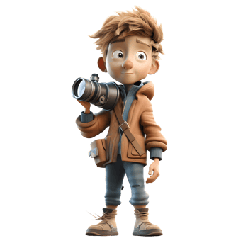 Little Explorers with Cameras PNG Transparent Background