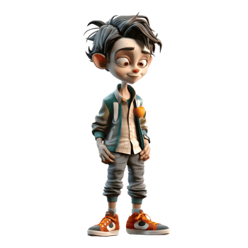 Captivating 3D Joker Boy Great For Mystery or Fortune Telling Concepts PNG Transparent Background