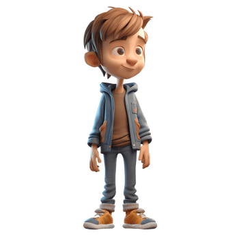 Chic 3D Fashion Boy with Sunglasses and Scarf Ideal for Winter or Cold Weather Styles PNG Transparent Background