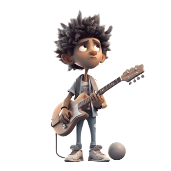 Fun Musician Kids Jamming Out PNG Transparent Background