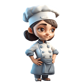 Cute Chef Women with Charm Engaging and Approachable Characters for Culinary Industry Promotions PNG Transparent Background